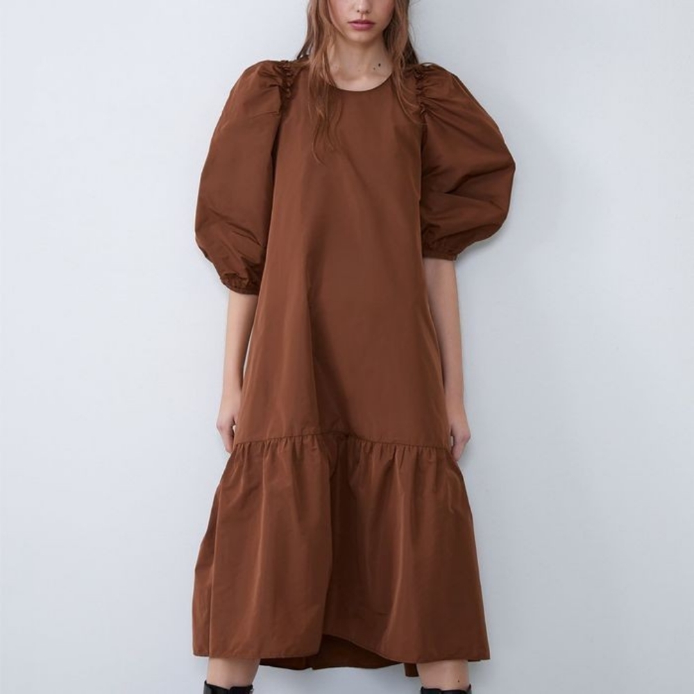 Zara voluminous taffeta dress